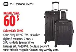 Canadian Tire Ens. de valises rigides à roulettes, 2 pces Outbound offer