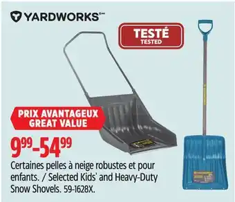 Canadian Tire Certaines pelles à neige robustes et pour enfants Yardworks offer