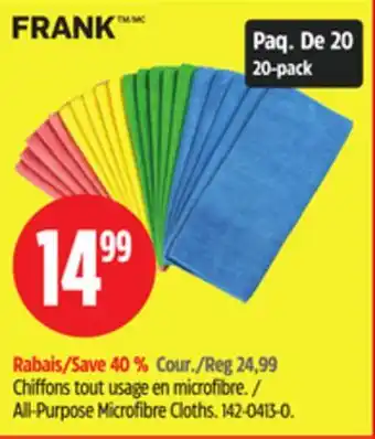 Canadian Tire Chiffons tout usage en microfibre FRANK offer