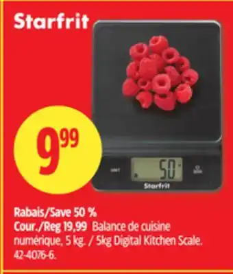 Canadian Tire Balance de cuisine numérique, 5 kg Starfrit offer