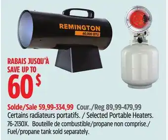 Canadian Tire Certains radiateurs portatifs Remington Heaters offer