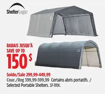 Canadian Tire Certains abris portatifs Shelterlogic offer