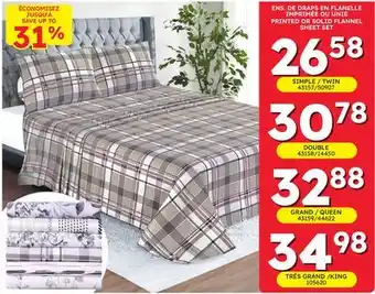 Rossy PRINTED OR SOLID FLANNEL SHEET SET offer