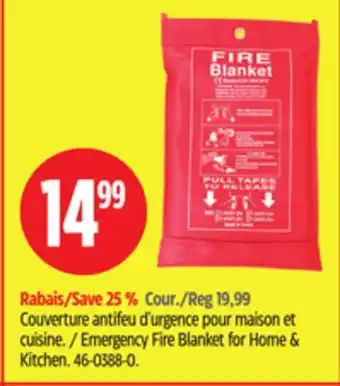 Canadian Tire Couverture antifeu d'urgence pour maison et cuisine FIRE BLANKET offer