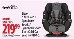 Canadian Tire Siège d'auto 3 en 1 Symphony Sport Evenflo offer