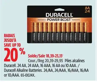 Canadian Tire Piles alcalines Duracell offer