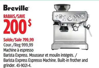 Canadian Tire Machine à espresso Barista Express Breville offer