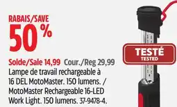 Canadian Tire Lampe de travail rechargeable à 16DEL MotoMaster offer