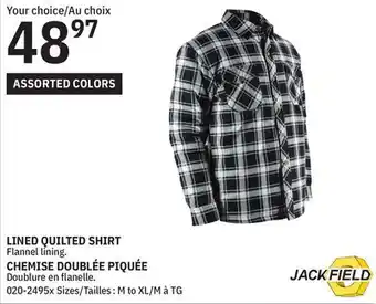 BMR LINED QUILTED SHIRT offer