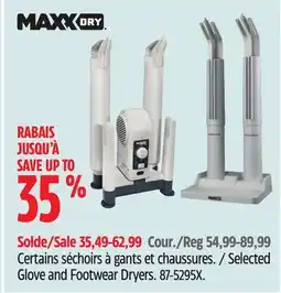 Canadian Tire Certains séchoirs à gants et chaussures MaxxDry offer