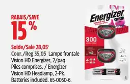 Canadian Tire Lampe frontale Vision HD Energizer, 2/paq offer