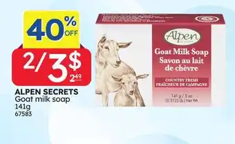 Rossy ALPEN SECRETS Goat milk soap offer