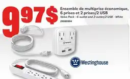 Matériaux Pont Masson Westinghouse Value Pack - 6-outlet and 2-outlet/2 USB - White offer