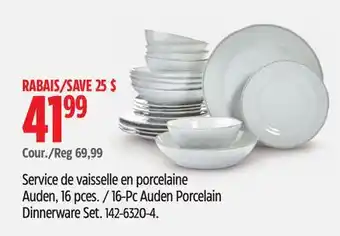 Canadian Tire SERVICE DE VAISSELLE EN PORCELAINE AUDEN, 16PCES CANVAS offer