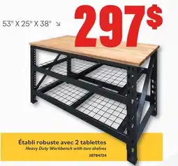 Matériaux Pont Masson Heavy Duty Workbench with two shelves offer