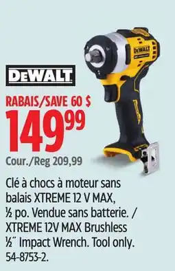 Canadian Tire Clé à chocs à moteur sans balais XTREME 12V MAX, 1⁄2po offer