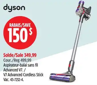 Canadian Tire Aspirateur-balai sans fil Advanced V7 dyson offer