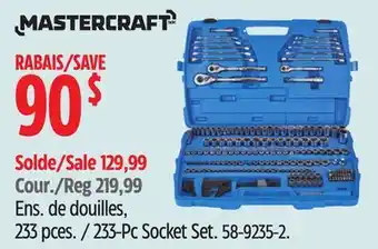 Canadian Tire Ens. de douilles, 233 pces. Mastercraft offer