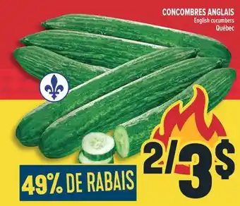 Marché Adonis CONCOMBRES ANGLAIS | English cucumbers offer