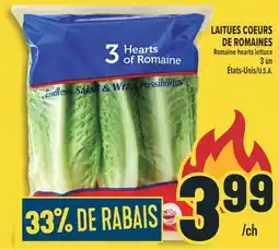 Marché Adonis LAITUES COEURS DE ROMAINES | Romaine hearts lettuce offer