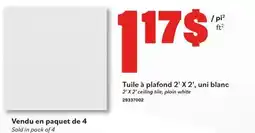 Matériaux Pont Masson 2' X 2' ceiling tile, plain white offer