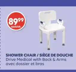 Wellwise by Shoppers SIÈGE DE DOUCHE Drive Medical avec dossier et bras offer