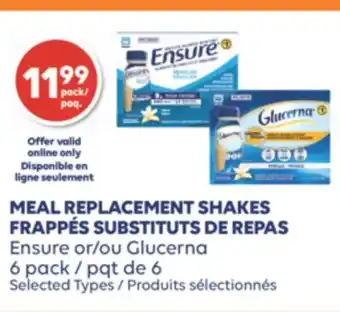 Wellwise by Shoppers FRAPPÉS SUBSTITUTS DE REPAS Ensure ou Glucerna pqt de 6 offer