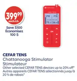 Wellwise by Shoppers CEFAR TENS Chattanooga Stimulateur offer