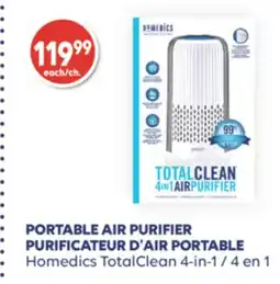 Wellwise by Shoppers PURIFICATEUR D'AIR PORTABLE Homedics TotalClean 4 en 1 offer