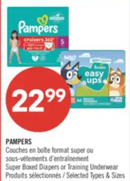 Pharmaprix PAMPERS Super Boxed Diaper or Training Underwear offer