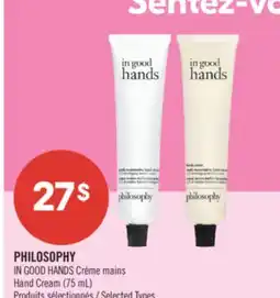 Pharmaprix PHILOSOPHY IN GOOD HANDS Hand Cream offer