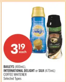 Pharmaprix BAILEYS (400mL), INTERNATIONAL DELIGHT or SILK (473mL) COFFEE WHITENER offer