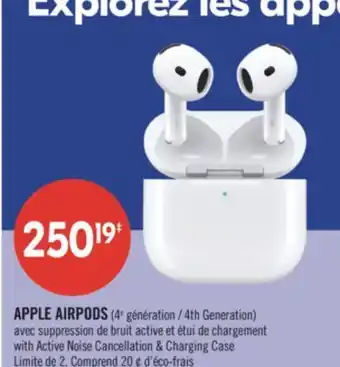 Pharmaprix APPLE AIRPODS (4th Generation) with Active Noise Cancellation & Charging Case offer