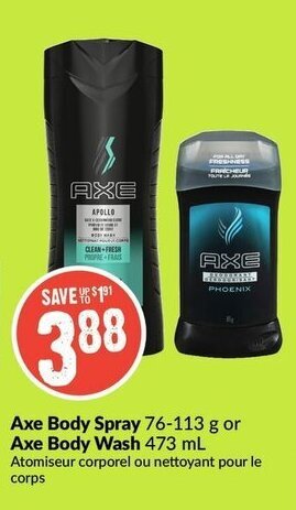 FreshCo Axe Body Spray or Axe Body Wash offer