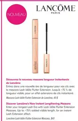 Pharmaprix Discover Lancôme's New Instant Lengthening Mascara offer