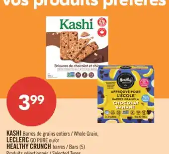 Pharmaprix KASHI Whole Grain, LECLERC GO PURE or HEALTHY CRUNCH Bars (5) offer