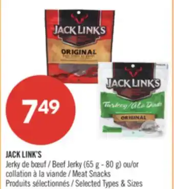 Pharmaprix JACK LINK'S BEEF Jerky offer