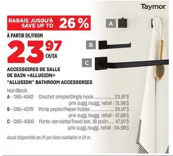 BMR ACCESSOIRES DE SALLE DE BAIN ALLUSION offer