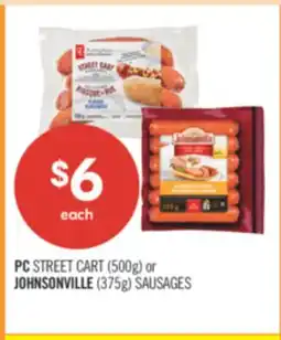 Pharmaprix PC STREET CART (500g) or JOHNSONVILLE (375g) SAUSAGES offer