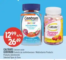 Pharmaprix CALTRATE Calcium or CENTRUM offer