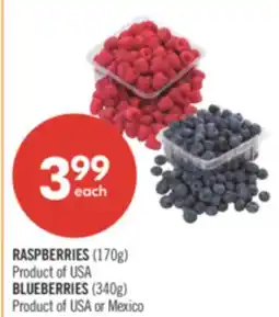 Pharmaprix RASPBERRIES (170g) or BLUEBERRIES (340g) offer