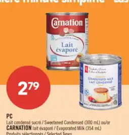 Pharmaprix PC Sweetened Condensed (300 mL) or CARNATION Evaporated Milk (354 mL) offer