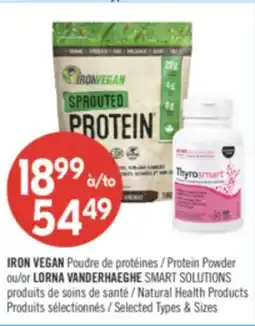 Pharmaprix IRON VEGAN Protein Powder or LORNA VANDERHAEGHE SMART SOLUTIONS Natural Health Products offer