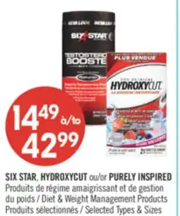 Pharmaprix SIX STAR, HYDROXYCUT or PURELY INSPIRED Diet & Weight Management Products offer