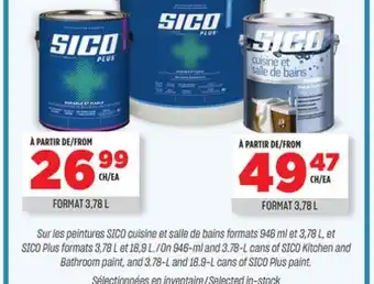 BMR Sur les peintures SICO cuisine et salle de bains formats 946 ml et offer