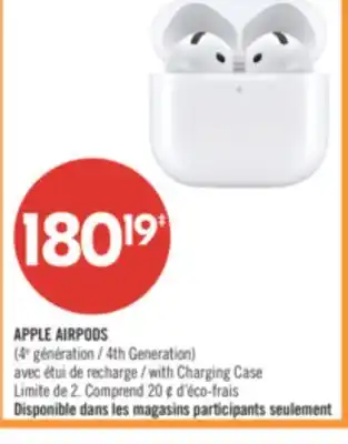 Pharmaprix APPLE AIRPODS (4th Generation) with Charging Case offer