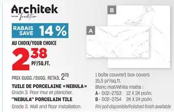 BMR TUILE DE PORCELAINE NEBULA offer