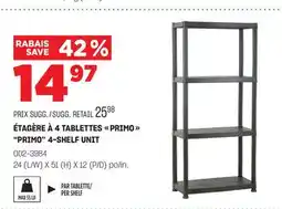 BMR ÉTAGÈRE À 4 TABLETTES PRIMO offer