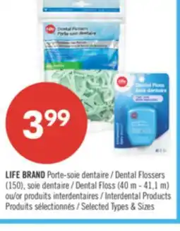 Pharmaprix LIFE BRAND Dental flossers (150), Dental Floss (40m -41.1m) or Interdental products offer