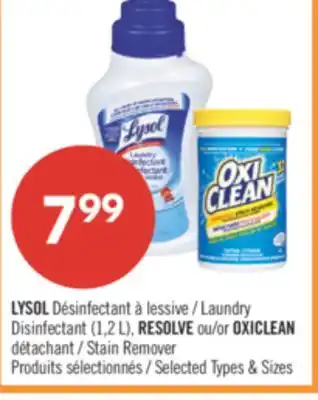 Pharmaprix LYSOL Laundry Disinfectant (1.2 L), RESOLVE or OXICLEAN Stain Remover offer